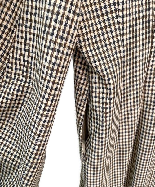 CLANE（クラネ）CLANE (クラネ) POWER SHOULDER CHECK SHIRT ONEPIECE ベージュ サイズ:2の古着・服飾アイテム