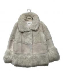 Diagram GRACE CONTINENTAL（ダイアグラム グレースコンチネンタル）の古着「ラム カシミヤ ハイブリットファー ハーフコート39364104」｜ベージュ