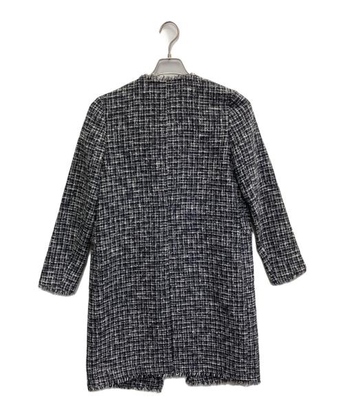 theory（セオリー）theory (セオリー) ノーカラーツイードコート ブラック サイズ:Sの古着・服飾アイテム