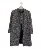 theoryセオリー）の古着「ノーカラーツイードコート」｜ブラック