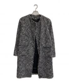 theory（セオリー）の古着「ノーカラーツイードコート」｜ブラック