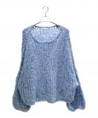Plageプラージュ）の古着「HAND KNIT ジャンボタム プルオーバー」｜ブルー