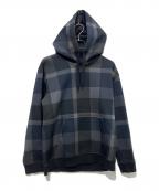 BLACK LABEL CRESTBRIDGEブラックレーベル クレストブリッジ）の古着「プルオーバーチェックパーカー」｜ブラック