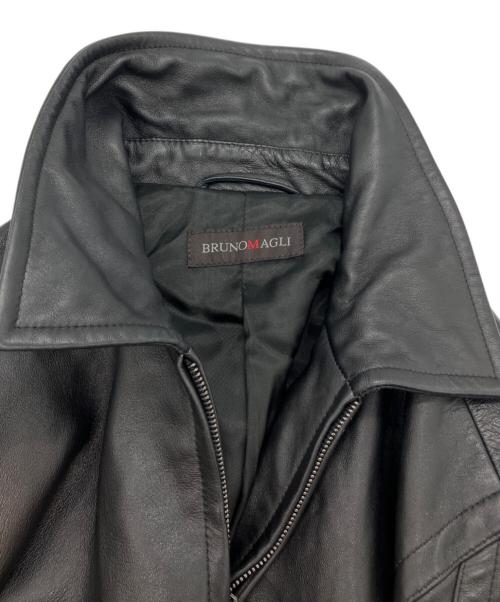 Bruno Magli（ブルーノマリ）Bruno Magli (ブルーノマリ) レザージャケット ブラック サイズ:SIZE 38の古着・服飾アイテム