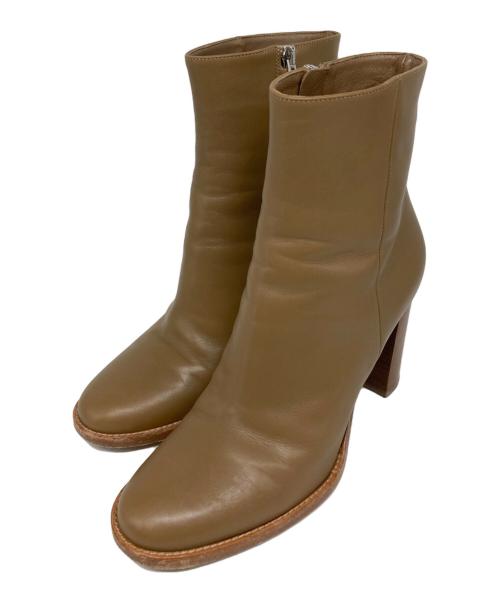 Gianvito Rossi（ジャンヴィト ロッシ）Gianvito Rossi (ジャンヴィト ロッシ) サイドジップヒールブーツ ブラウン サイズ:37の古着・服飾アイテム