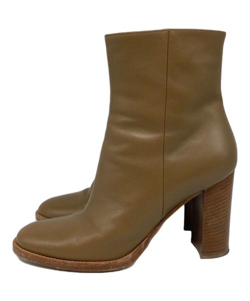 Gianvito Rossi（ジャンヴィト ロッシ）Gianvito Rossi (ジャンヴィト ロッシ) サイドジップヒールブーツ ブラウン サイズ:37の古着・服飾アイテム