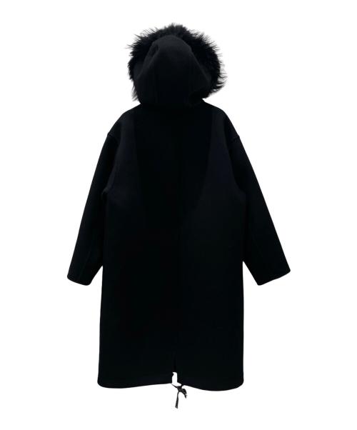 FENDI（フェンディ）FENDI (フェンディ) ファーフード付き ズッカ FF柄 リバーシブルコート ブラック/ベージュ サイズ:40の古着・服飾アイテム