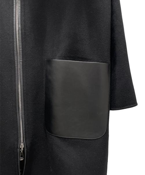 FENDI（フェンディ）FENDI (フェンディ) ファーフード付き ズッカ FF柄 リバーシブルコート ブラック/ベージュ サイズ:40の古着・服飾アイテム