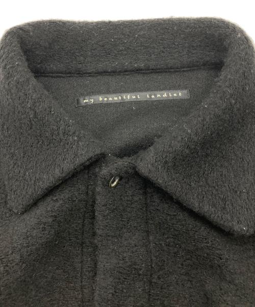 My Beautiful Landlet（マイビューティフルランドレット）My Beautiful Landlet (マイビューティフルランドレット) SLIVER WOOL OVERSIZE SHIRT ブラック サイズ:1の古着・服飾アイテム