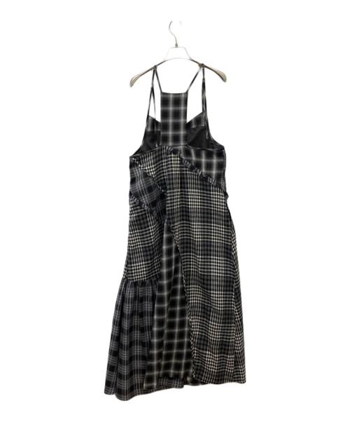 AULA AILA（アウラアイラ）AULA AILA (アウラアイラ) チェッカードジャンパースカート ブラックの古着・服飾アイテム