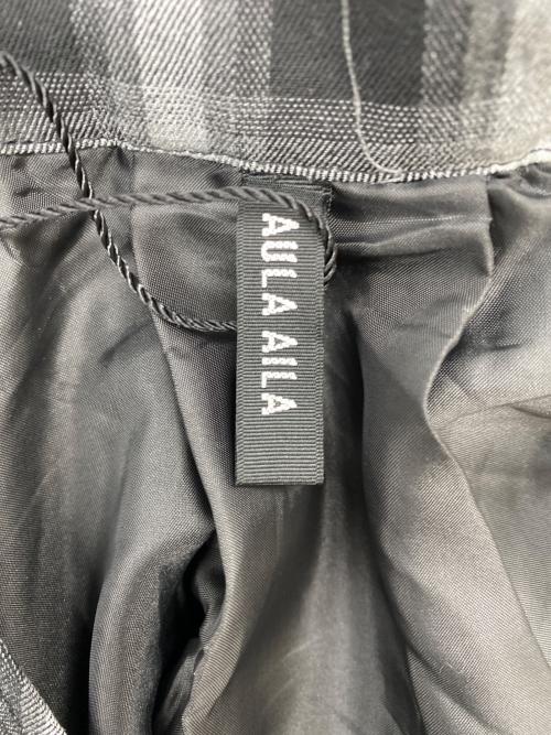 AULA AILA（アウラアイラ）AULA AILA (アウラアイラ) チェッカードジャンパースカート ブラックの古着・服飾アイテム