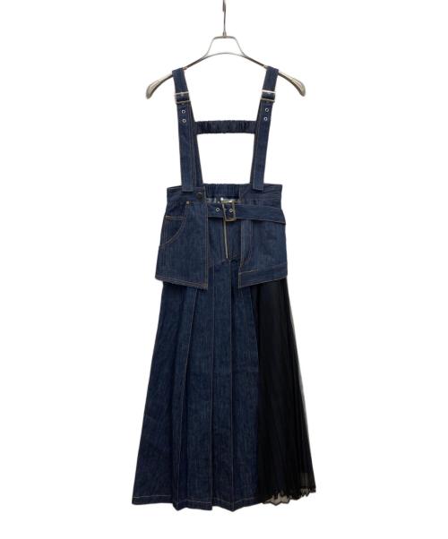 AULA AILA（アウラアイラ）AULA AILA (アウラアイラ) アシンメトリープリーツジャンパースカート インディゴ サイズ:1の古着・服飾アイテム