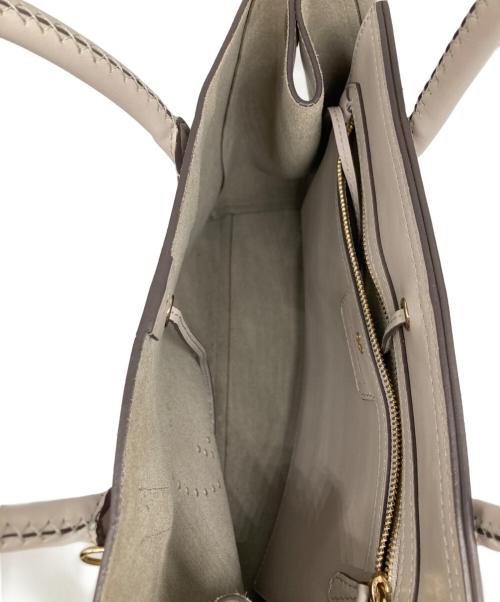 ANYA HINDMARCH（アニヤ・ハインドマーチ）ANYA HINDMARCH (アニヤ・ハインドマーチ) WINK SMILY LEATHER TOTE　ウィンク スマイリー レザー トート　 バッグ グレー サイズ:なしの古着・服飾アイテム