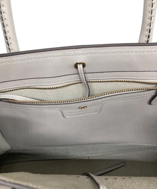 ANYA HINDMARCH（アニヤ・ハインドマーチ）ANYA HINDMARCH (アニヤ・ハインドマーチ) WINK SMILY LEATHER TOTE　ウィンク スマイリー レザー トート　 バッグ グレー サイズ:なしの古着・服飾アイテム