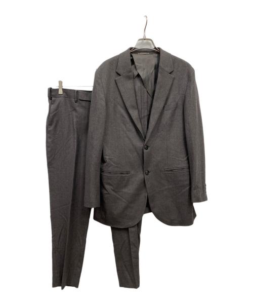 EDIFICE（エディフィス）EDIFICE (エディフィス) SUPER120’s ウール サキソニー2ボタンジャケットセットアップ ブラウン サイズ:Lの古着・服飾アイテム