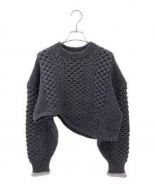 nagonstans（ナゴンスタンス）の古着「クロップドケーブルプルオーバー」｜ストーン