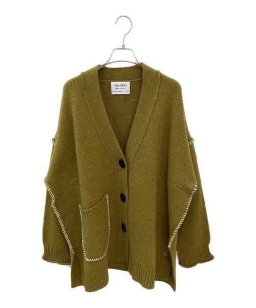 nagonstans（ナゴンスタンス）nagonstans (ナゴンスタンス) BOXウールオーバーサイズ カーディガン カーキ サイズ:ⅯEDIUMの古着・服飾アイテム