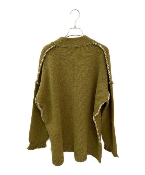 nagonstans（ナゴンスタンス）nagonstans (ナゴンスタンス) BOXウールオーバーサイズ カーディガン カーキ サイズ:ⅯEDIUMの古着・服飾アイテム