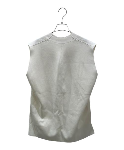 BLAMINK（ブラミンク）BLAMINK (ブラミンク) コットン ディープVネックニットベスト ホワイト サイズ:38の古着・服飾アイテム
