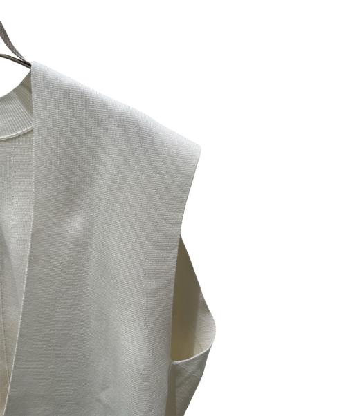 BLAMINK（ブラミンク）BLAMINK (ブラミンク) コットン ディープVネックニットベスト ホワイト サイズ:38の古着・服飾アイテム