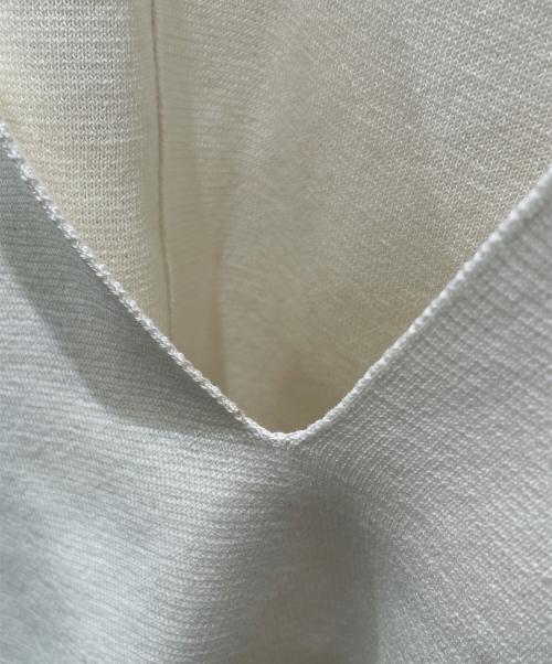 BLAMINK（ブラミンク）BLAMINK (ブラミンク) コットン ディープVネックニットベスト ホワイト サイズ:38の古着・服飾アイテム