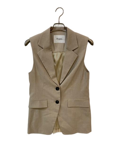Diagram（ダイアグラム）Diagram (ダイアグラム) バックチュールジレ ベージュ サイズ:36の古着・服飾アイテム