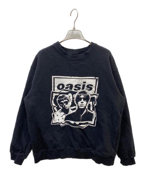 oasis（オアシス）oasis (オアシス) プリントスウェット ブラック サイズ:Lの古着・服飾アイテム