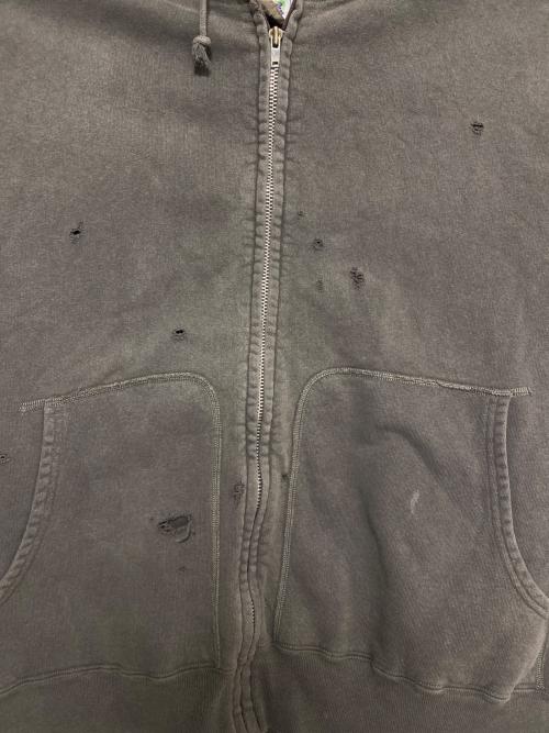 SAINT MICHAEL（セントマイケル）SAINT MICHAEL (セントマイケル) ZIP PARKA DAMAGE チャコールグレー サイズ:XLの古着・服飾アイテム