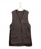 mizuiro-indミズイロインド）の古着「ボアロングベスト」｜チャコールグレー
