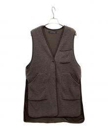 mizuiro-ind（ミズイロインド）の古着「ボアロングベスト」｜チャコールグレー