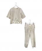 DRAWERドゥロワー）の古着「スクエアパターン セットアップ」｜アイボリー