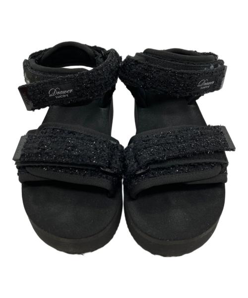 DRAWER（ドゥロワー）DRAWER (ドゥロワー) suicoke (スイコック) 別注ツイードサンダル ブラック サイズ:22cmの古着・服飾アイテム