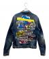 DSQUARED2 (ディースクエアード) ウォッシュド/クラッシュ加工・バックマルチプリント付きデニムジャケット インディゴ サイズ:46：22000円