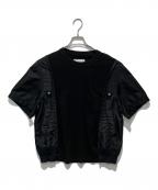 sacaiサカイ）の古着「Nylon Twill Cotton Jersey T-Shirt」｜ブラック