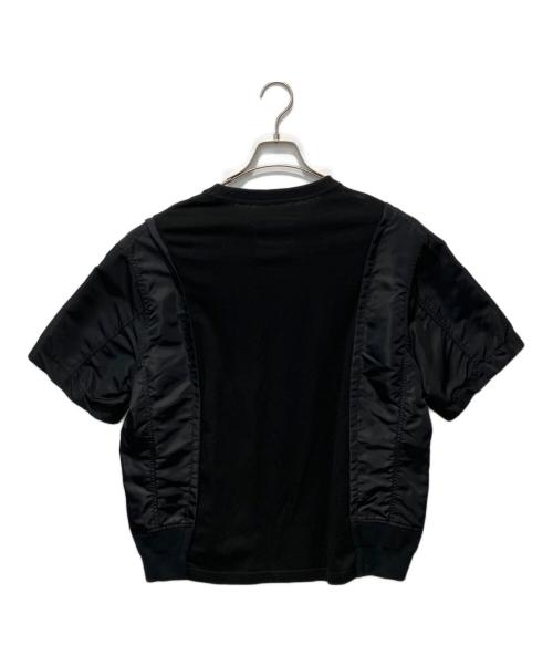 sacai（サカイ）sacai (サカイ) Nylon Twill Cotton Jersey T-Shirt ブラック サイズ:1の古着・服飾アイテム