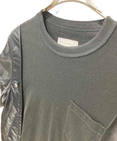sacai（サカイ）sacai (サカイ) Nylon Twill Cotton Jersey T-Shirt ブラック サイズ:1の古着・服飾アイテム