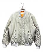 CELINEセリーヌ）の古着「ルーズ ボンバージャケット / ナイロンツイル」｜ライトグレー
