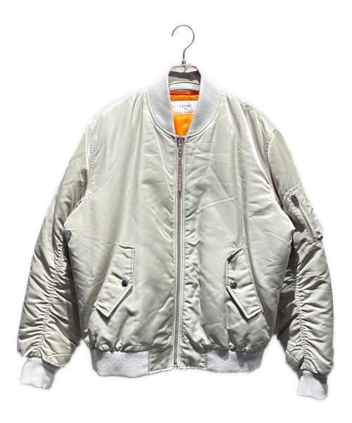 CELINE（セリーヌ）CELINE (セリーヌ) ルーズ ボンバージャケット / ナイロンツイル ライトグレー サイズ:48の古着・服飾アイテム