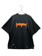 BALENCIAGAバレンシアガ）の古着「METAL LOGO CRASHED SS TEE/694576 TMV88」｜ブラック