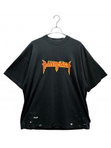 BALENCIAGA（バレンシアガ）の古着「METAL LOGO CRASHED SS TEE/694576 TMV88」｜ブラック