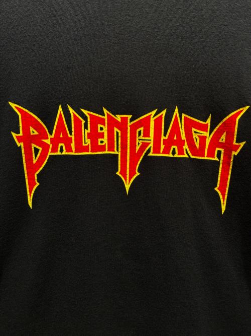 BALENCIAGA（バレンシアガ）BALENCIAGA (バレンシアガ) METAL LOGO CRASHED SS TEE/694576 TMV88 ブラック サイズ:3の古着・服飾アイテム