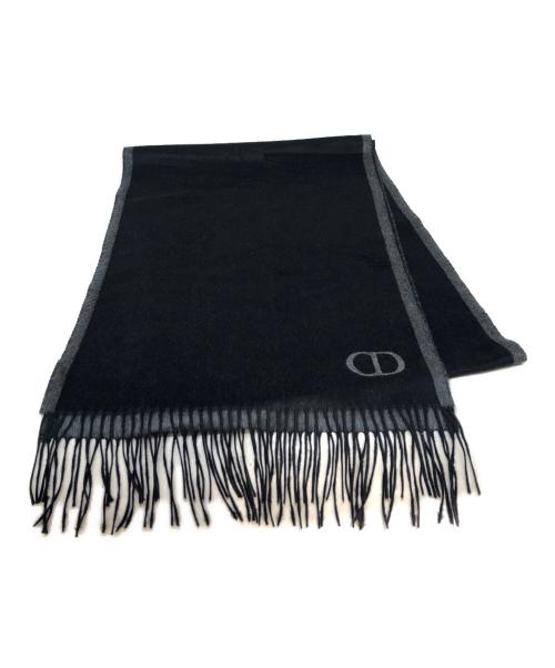 Christian Dior（クリスチャン ディオール）Christian Dior (クリスチャン ディオール) CDアイコンリバーシブルシルクマフラー ブラックの古着・服飾アイテム