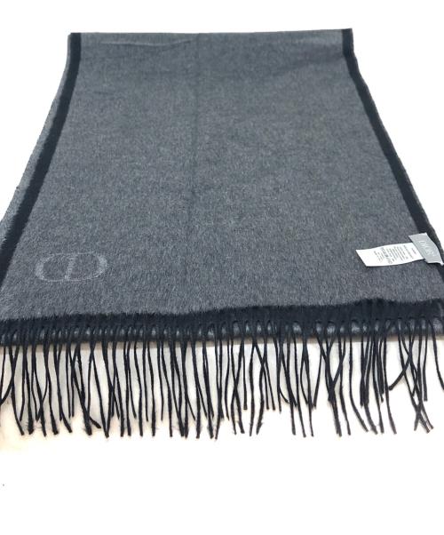 Christian Dior（クリスチャン ディオール）Christian Dior (クリスチャン ディオール) CDアイコンリバーシブルシルクマフラー ブラックの古着・服飾アイテム