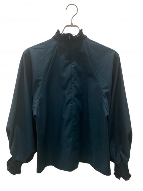 ADORE（アドーア）ADORE (アドーア) シャーリングスタンドカラーブラウス グリーン サイズ:38の古着・服飾アイテム