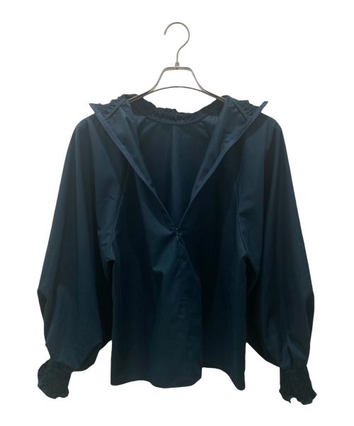 ADORE（アドーア）ADORE (アドーア) シャーリングスタンドカラーブラウス グリーン サイズ:38の古着・服飾アイテム