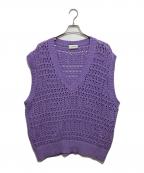 TAAKKターク）の古着「HAND KNIT VES」｜パープル