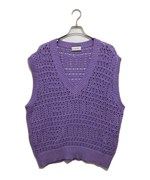 TAAKK（ターク）TAAKK (ターク) HAND KNIT VES パープル サイズ:3の古着・服飾アイテム