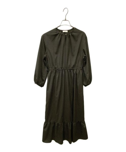 BALLSEY（ボールジィ）BALLSEY (ボールジィ) ミニドットプリント ティアードワンピース ブラック サイズ:36の古着・服飾アイテム