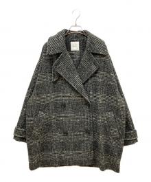 Spick and Span（スピック＆スパン）の古着「Wスライバーチェックハーフコート」｜グレー