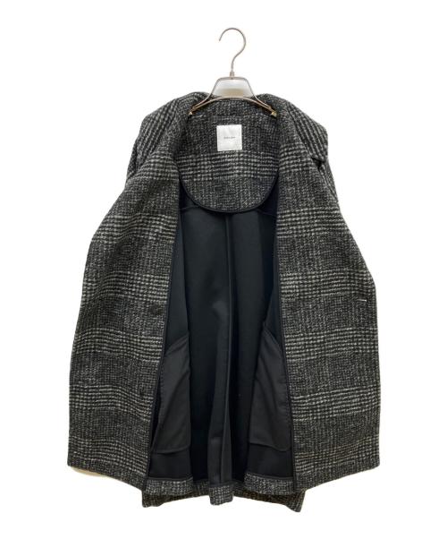 Spick and Span（スピック＆スパン）Spick and Span (スピック＆スパン) Wスライバーチェックハーフコート グレー サイズ:38の古着・服飾アイテム